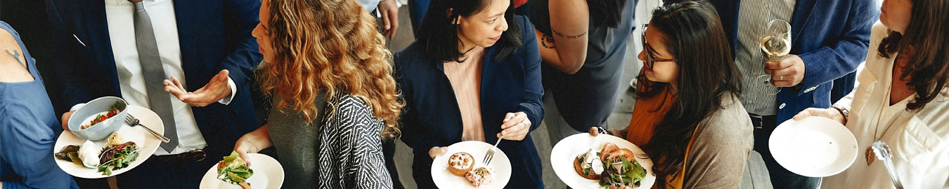 People Eating Catered Food